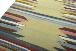 Surface texture of New Modern Design rug with natural Wool and intricate pattern