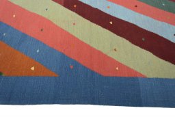 Close-up detail of New Modern Design rug from Iran / Persia showing Wool weave