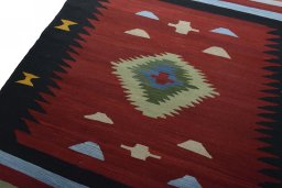 Surface texture of New Modern Design rug with natural Wool and intricate pattern