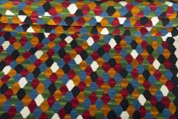 Full view of New Modern Design rug from Iran / Persia, 185 × 98 cm in Multi Color tones