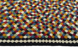 Close-up detail of New Modern Design rug from Iran / Persia showing Wool weave