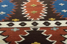 Surface texture of New Modern Design rug with natural Wool and intricate pattern