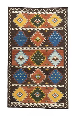 Full view of New Modern Design rug from Iran / Persia, 191 × 115 cm in Multi Color tones