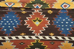 Full view of New Modern Design rug from Iran / Persia, 191 × 115 cm in Multi Color tones