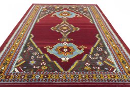 Close-up detail of New Modern Design rug from Iran / Persia showing Wool weave