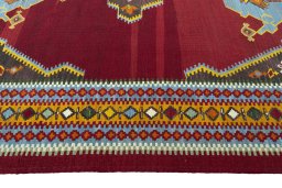 Full view of New Modern Design rug from Iran / Persia, 330 × 247 cm in Red tones