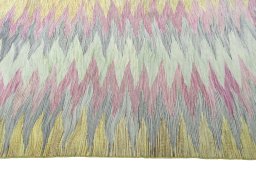 Close-up detail of New Modern Design rug from Iran / Persia showing Wool weave