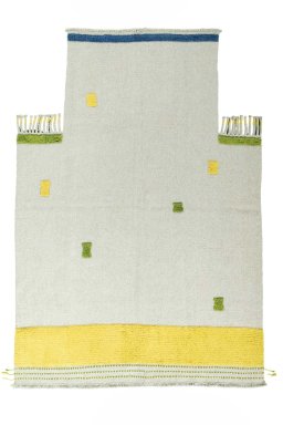 Full view of New Modern Design rug from Iran / Persia, 241 × 171 cm in Beige tones