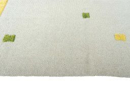 Close-up detail of New Modern Design rug from Iran / Persia showing Wool weave