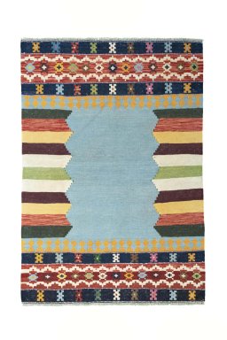 Full view of New Modern Design rug from Iran / Persia, 164 × 114 cm in Multi Color tones