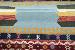 Full view of New Modern Design rug from Iran / Persia, 164 × 114 cm in Multi Color tones