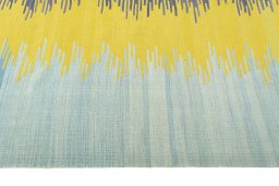 Close-up detail of New Modern Design rug from Iran / Persia showing Wool weave