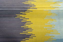 Full view of New Modern Design rug from Iran / Persia, 179 × 142 cm in Yellow tones