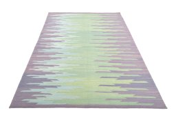 Close-up detail of New Modern Design rug from Iran / Persia showing Wool weave