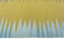 Close-up detail of New Modern Design rug from Iran / Persia showing Wool weave