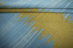 Full view of New Modern Design rug from Iran / Persia, 186 × 139 cm in Yellow tones
