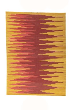 Full view of New Modern Design rug from Iran / Persia, 219 × 158 cm in Red tones