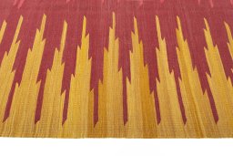 Close-up detail of New Modern Design rug from Iran / Persia showing Wool weave