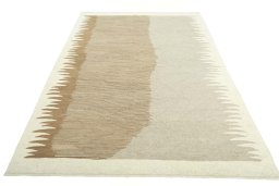 Close-up detail of New Modern Design rug from Iran / Persia showing Wool weave
