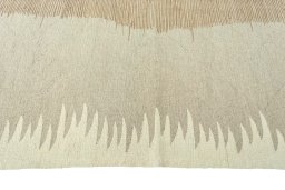 Close-up detail of New Modern Design rug from Iran / Persia showing Wool weave