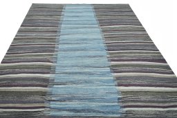 Close-up detail of New Modern Design rug from Iran / Persia showing Wool weave