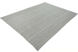 Corner detail of New Modern Design rug showing border pattern and Wool pile