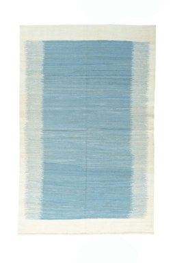 Full view of New Modern Design rug from Iran / Persia, 246 × 159 cm in Blue tones