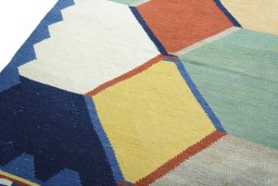 Surface texture of New Modern Design rug with natural Wool and intricate pattern
