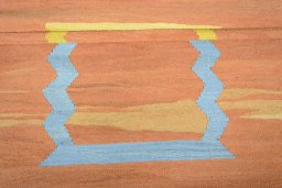 Full view of New Modern Design rug from Iran / Persia, 192 × 151 cm in Yellow tones