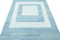 Close-up detail of New Modern Design rug from Iran / Persia showing Wool weave