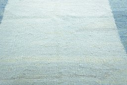 Backside of handmade New Modern Design rug showing knot structure and weave density