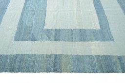 Close-up detail of New Modern Design rug from Iran / Persia showing Wool weave