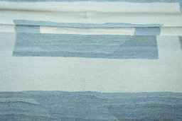 Full view of New Modern Design rug from Iran / Persia, 196 × 146 cm in Blue tones