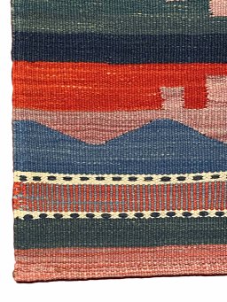 Full view of New Modern Design rug from Iran / Persia, 249 × 158 cm in Multi Color tones