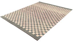 Close-up detail of New Modern Design rug from Iran / Persia showing Wool weave