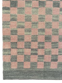 Close-up detail of New Modern Design rug from Iran / Persia showing Wool weave