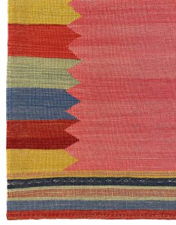 Full view of New Modern Design rug from Iran / Persia, 244 × 172 cm in Red tones