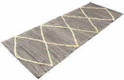Corner detail of New Modern Design rug showing border pattern and Wool pile
