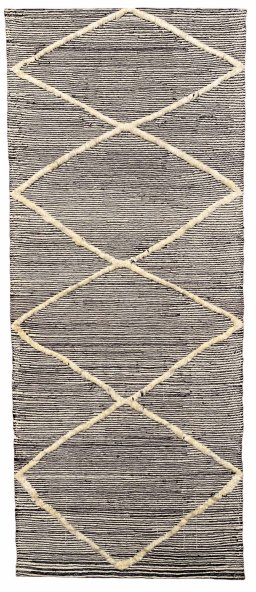 Close-up detail of New Modern Design rug from Iran / Persia showing Wool weave