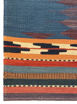 Full view of New Modern Design rug from Iran / Persia, 250 × 155 cm in Multi Color tones