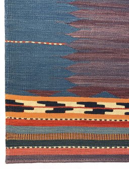 Full view of New Modern Design rug from Iran / Persia, 250 × 155 cm in Multi Color tones