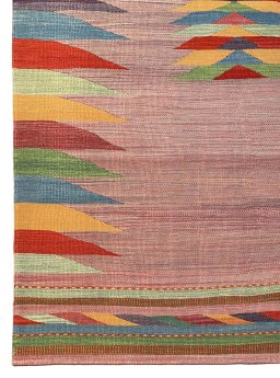 Full view of New Modern Design rug from Iran / Persia, 231 × 145 cm in Red tones