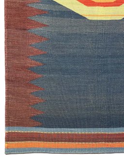Close-up detail of New Modern Design rug from Iran / Persia showing Wool weave