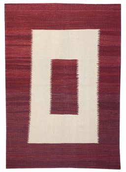 Close-up detail of New Modern Design rug from Iran / Persia showing Wool weave