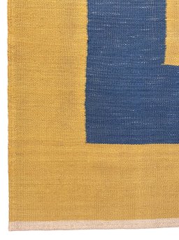 Full view of New Modern Design rug from Iran / Persia, 211 × 142 cm in Yellow tones