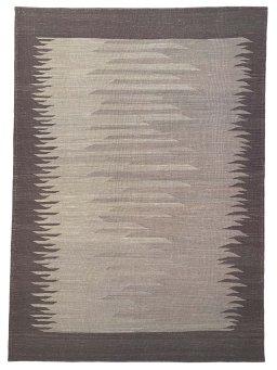 Corner detail of New Modern Design rug showing border pattern and Wool pile