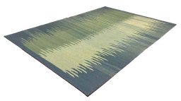 Close-up detail of New Modern Design rug from Iran / Persia showing Wool weave