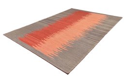 Close-up detail of New Modern Design rug from Iran / Persia showing Wool weave