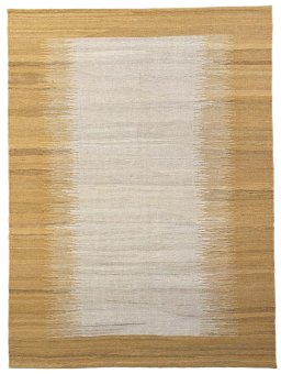 Full view of New Modern Design rug from Iran / Persia, 202 × 150 cm in Beige tones
