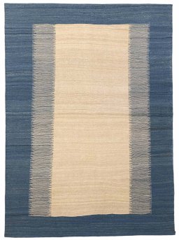 Full view of New Modern Design rug from Iran / Persia, 213 × 154 cm in Beige tones